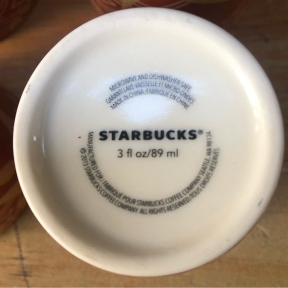 Set of 4 Starbucks 2013 3oz Espresso Demitasse Cups Mini Mugs - Picture 7 of 7